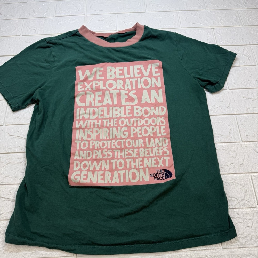 The North Face Womens Medium Green Indelible Bond With Outdoors Graphic T-Shirt